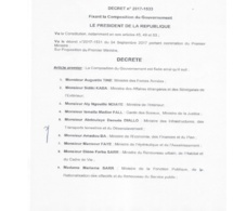 Voici la composition du gouvernement