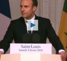 Emmanuel Macron : "Au nom de notre histoire commune, nous allons investir 25 millions d'euros pour protéger le patrimoine historique et architectural de Saint-Louis" (Discours intégral à la place Faidherbe)