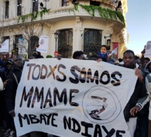 Bougane Gueye "Gueum Sa Bopp" a pris part  à la marche des Sénégalais à Madrid.