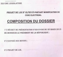 Le Projet de loi portant modification du Code électoral