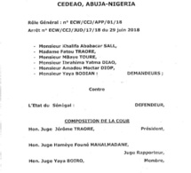 Exclusif : L'arrêt de la Cour de justice de la Cedeao sur l'affaire Khalifa Sall (document PDF)