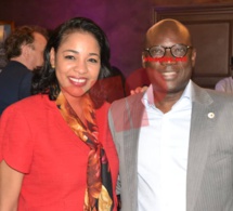 Le DG de EUROGERM, Amadou Seck en toute complicité avec Léna Séne à la fête de la Révolution Française.