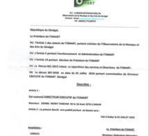 Document Officiel: Tange Tandian administrateur de vipeoples.net est le nouveau Directeur Exécutif de l'OMART.