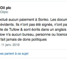 Démenti officiel sur Twitter : " Tullow Oil PLC n'a effectué aucun paiement à Ousmane Sonko, les documents sonts des faux évidents" (Document)