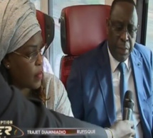 Macky Sall inaugure le Train express régional… Découvrez Le premier Voyage avec Mariem Faye Sal