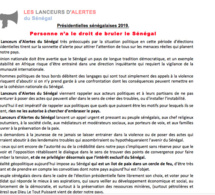 Contribution des Lanceurs d’Alertes du Sénégal pour alerter l’opinion nationale et internationale sur les risques de violence au Sénégal.