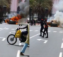 Urgent ! Une voiture prend feu devant le Palais de la République