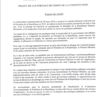 Projet de loi portant révision de la Constitution : Vers "un régime présidentiel caractérisé par un pouvoir exécutif rationalisé"