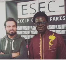 Papis Niang initiateur du projet Full Art Académie à la rencontre de Gerome Enrico DG de l'ESEC de Paris