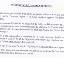 Supposée annulation de l’arrêté Ousmane Ngom : les précisions de la Cour suprême