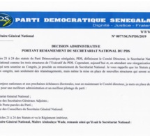 Urgent: Voici la composition du nouveau Secrétariat national du PDS (Documents)