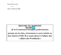Voici le résumé du rapport de la Commission d'enquête portant sur l'affaire des 94 milliards