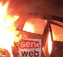 Rond-point Case-ba: une voiture prend feu et le conducteur, voici, la vidéo qui choque les sénégalais