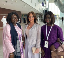 La Présidente  des jeunes élus d’Afrique de l’Ouest, Thérèse FAYE en compagnie de la première dame du Paraguay et de la reine du Quatar
