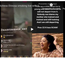 Une actrice nigériane fume et utilise la Bible comme cendrier (Vidéo)