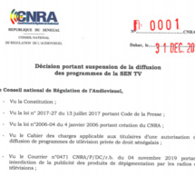 Sentv suspendue pour 7 jours : Ce que le CNRA reproche à la télé de Bougane (Documents)
