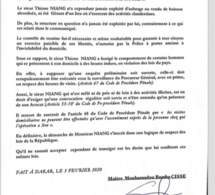 Affaires Thione Niang, la police: voici le communiqué de Thione Niang