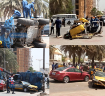 Accident spectaculaire: La voiture blindée de la Gendarmerie, trois taxis et un véhicule particulier, L’accident a fait cinq blessés