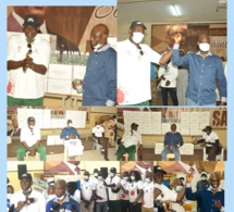 COVID-19: Saint Louis Basket Club (SLBC) par son nouveau président Baba Tandia apporte leur contribution au maire de Saint Louis;
