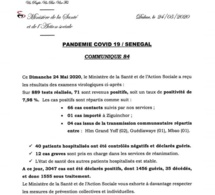COVID-19: 71 nouveaux cas annoncés