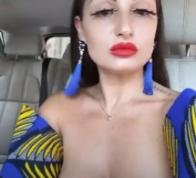 Maquillage sophistiqué, l’épouse de Mbaye Diagne expose sa p0itrine…