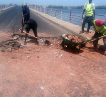 Casamance / Réhabilitation du pont de Niambalang par le génie militaire qui prévoit la fin des travaux en début octobre.