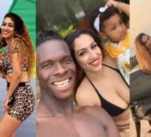 Le défenseur international Sénégalais, Pape Abou Cissé tout heureux avec son épouse Jihanne