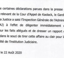 Magistrature / accusations de corruption :Voici la premiére mesure actée (Document)