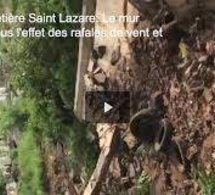 Cimetière Saint Lazare: Le mur s'effondre sous l'effet des rafales de vent et de la pluie