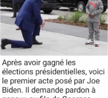 Le président américain Joe Biden à genoux devant le fils de Georges Floyd: Une fake news largement partagée