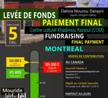 Canada : Collecte de fonds pour l’acquisition du Centre culturel « Keur Khadimou Rassoul) de Montréal