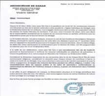 Prémices d’une deuxième vague de COVID-19 : l’appel de l’Archevêché de Dakar aux fidèles catholiques