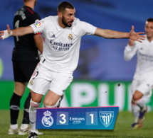 Auteur d'un doublé, Karim Benzema porte le Real Madrid face à l'Athletic Bilbao