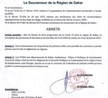 Couvre-feu, interdiction de manifestation… : voici les arrêtés des gouverneurs de Dakar et Thiès