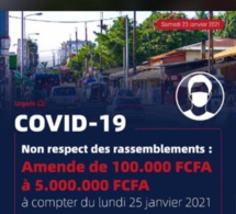 Lutte contre la Covid - 25.000 à 200.000 F CFA pour non port de masque, 100.000 à 5 millions pour ...