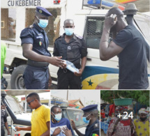 Covid-19: La police de Kébémer sensibilise et distribue des masques aux populations
