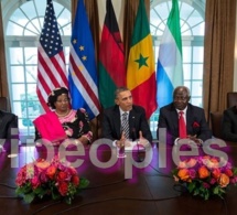 Barack Obama reçoit Macky Sall dans la salle du Cabinet de la Maison Blanche à Washington