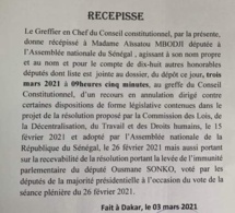 Levée de l’immunité parlementaire de Sonko : la Cour Constitutionnelle reçoit le recours des députés de BBY