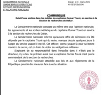 Démission du capitaine Touré: La Gendarmerie dément et promet de mettre fin à ses agissements
