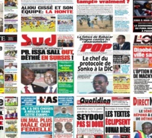 Actu-Kiosque : Les unes des quotidiens : Aliou Cissé 100 limites, Didier Raoul décoré , Issa Sall Out, DÉTHIÉ en sursis,