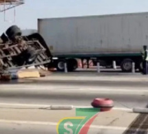 Sortie Autoroute à péage, près de l’AIBD: Un accident spectaculaire s’est produit