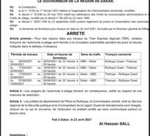 Travaux du TER: Un arrêté fixe les jours et heures de fermeture de l’autoroute à péage