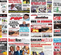 Actu-Kiosque : Les Unes des journaux : Triste histoire des 4 bébés décédés, Bougane en mode XXL, Pape Amadou Sarr prend parole, Ismaila Sarr fait remonter son équipe en premier League