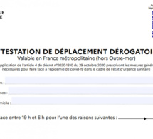 Voici la nouvelle attestation de déplacement qui entre en vigueur à partir du 3 mai
