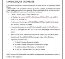Communiqué de presse de la société SAHE SARL sur la sortie du ministre Omar Guéye