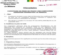Trafic des compagnies aériennes desservant le Sénégal : les conditions de reprise et ses restrictions pouvant être appliquées à des pays tiers