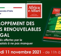 Développement des énergies renouvelables au Sénégal : Les opportunités du secteur présentées aux acteurs sénégalais et italiens