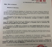 Le CNRA met en demeure Dande Maayo Fm