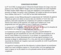 Décès de Astou Sokhna: la plainte qui a fait tomber les sages-femmes (document)