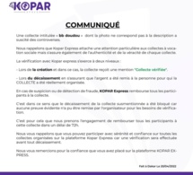 Controverses autour de la collecte "bb Doudou" : les precisions de Kopar Express